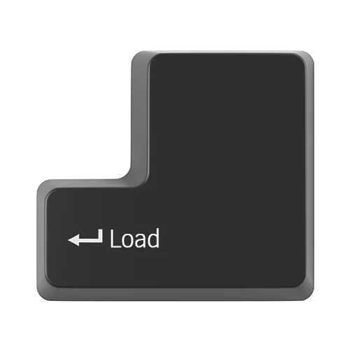 Keyboard enter key with load text