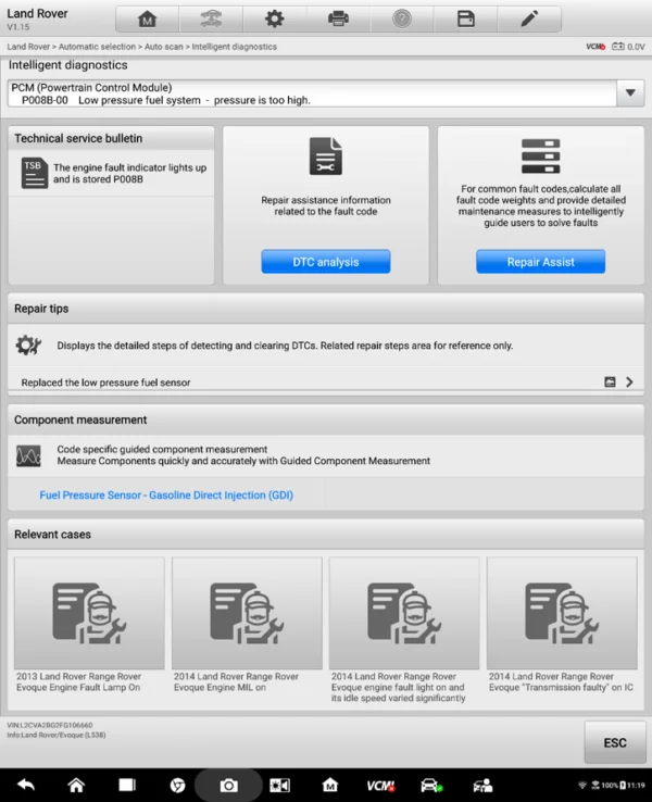 Autel MaxiSYS MS919 repair assistant screenshot